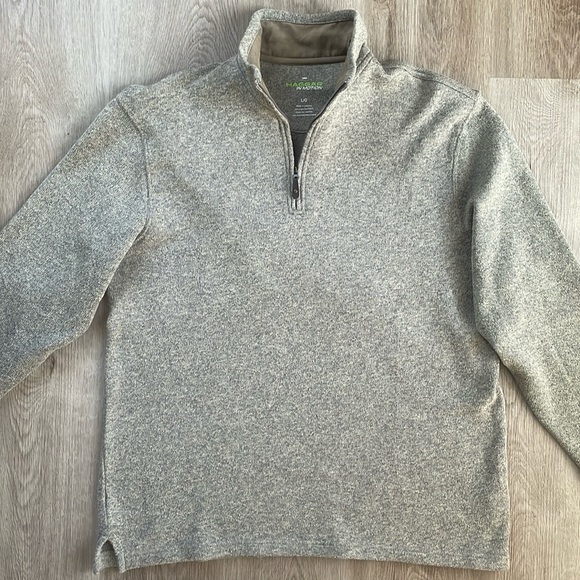 Haggar In Motion 1/4 Zip Knit Sweater - Large(Gray/Tan heather) - Picture 2 of 3